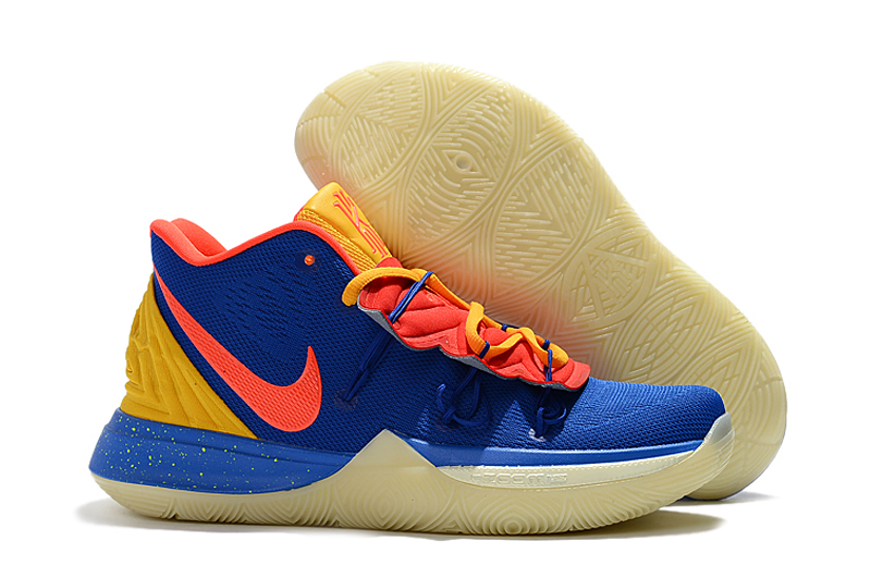 New Nike Kyrie 5 Blue Yellow Orange Shoes